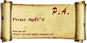 Prusz Agád névjegykártya